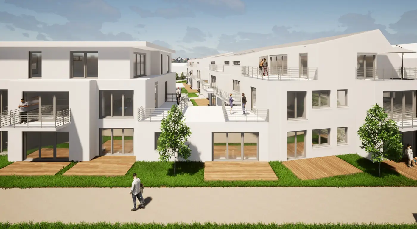 Innenhof mit Terrassen (Visualisierung)